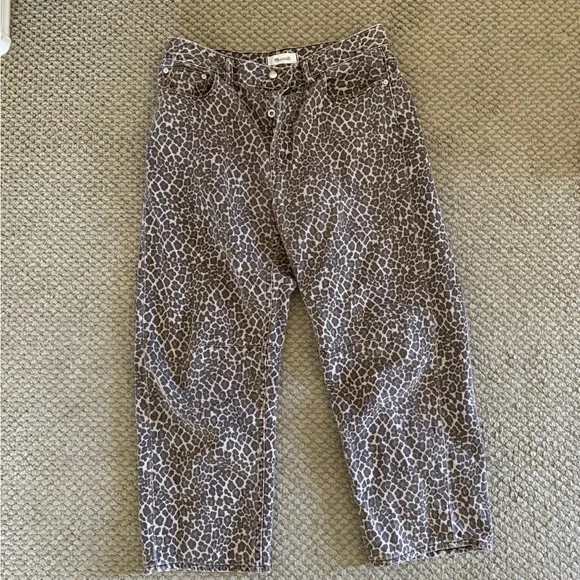 Madewell Leopard Print The Darted Barrel Jean - Picture 1 of 3